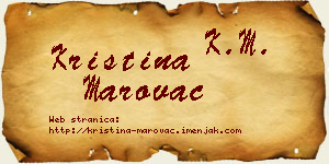 Kristina Marovac vizit kartica